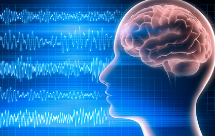 Symboldarstellung Gehirn und Elektroenzephalogramm