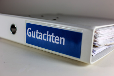 Ordner mit Aufschrift "Gutachten"