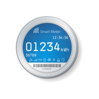 Symboldarstellung eines "intelligenten" Stromzählers, eines sogenannten "smart meters"