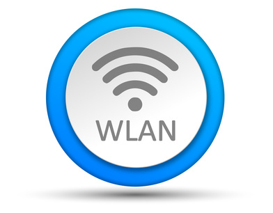 WLAN-Symbol in blauem Kreis